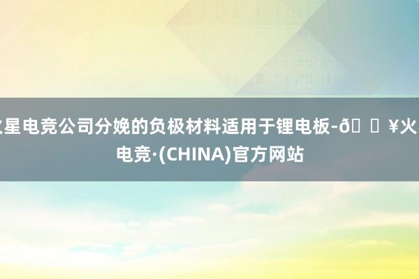 火星电竞公司分娩的负极材料适用于锂电板-🔥火星电竞·(CHINA)官方网站